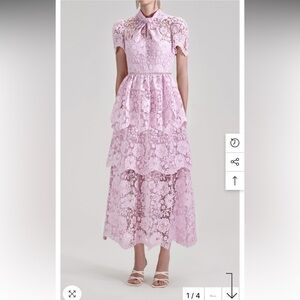 Self-Portrait Pink Lace Dress